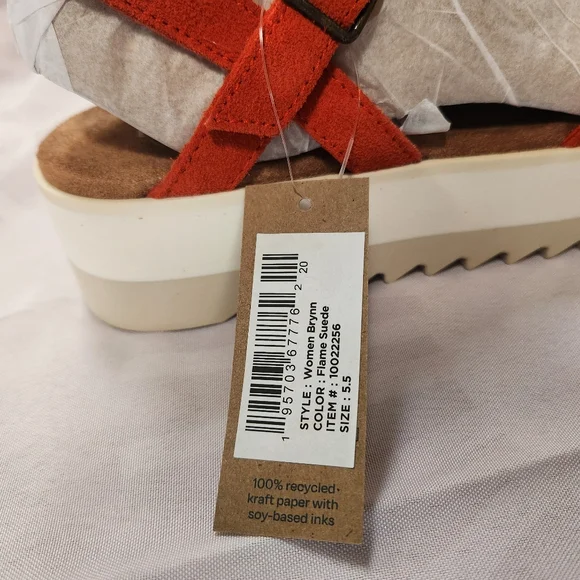 TOMS Brynn Platform Sandals in flame suede - Picture 7 of 9
